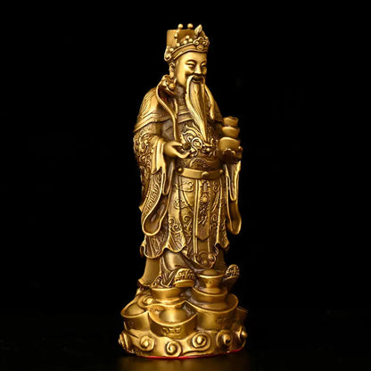 Zhaocai God of Wealth Ornament Pure Copper Wen Cai Shen Household Offering Ingot Ruyi Cai Shen Office Desktop Decoration