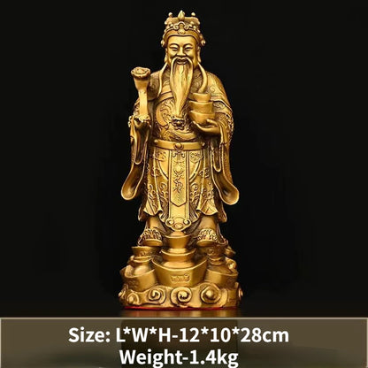 Zhaocai God of Wealth Ornament Pure Copper Wen Cai Shen Household Offering Ingot Ruyi Cai Shen Office Desktop Decoration