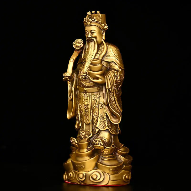 Zhaocai God of Wealth Ornament Pure Copper Wen Cai Shen Household Offering Ingot Ruyi Cai Shen Office Desktop Decoration