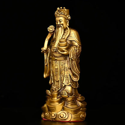 Zhaocai God of Wealth Ornament Pure Copper Wen Cai Shen Household Offering Ingot Ruyi Cai Shen Office Desktop Decoration