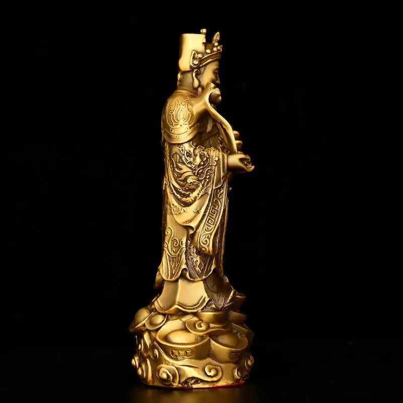 Zhaocai God of Wealth Ornament Pure Copper Wen Cai Shen Household Offering Ingot Ruyi Cai Shen Office Desktop Decoration