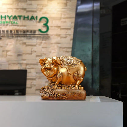 Zhaocai Golden Pig Lucky Pig Savings Can Storage Zodiac Nafu Crafts Living Room Opening Chinese Style Gifts