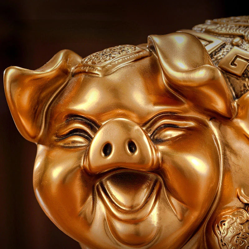 Zhaocai Golden Pig Lucky Pig Savings Can Storage Zodiac Nafu Crafts Living Room Opening Chinese Style Gifts