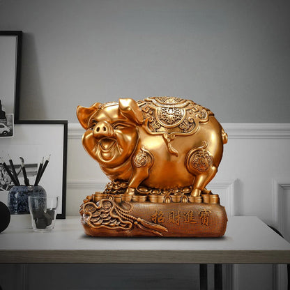 Zhaocai Golden Pig Lucky Pig Savings Can Storage Zodiac Nafu Crafts Living Room Opening Chinese Style Gifts