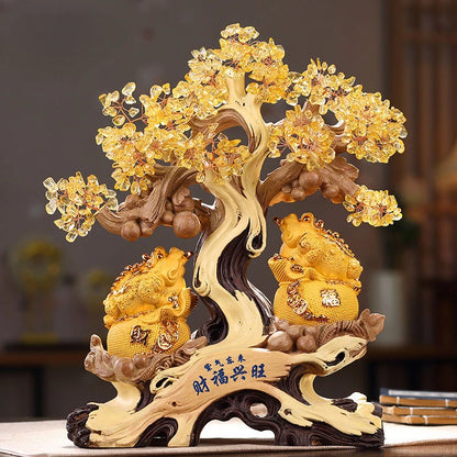 Zhaocai Golden Toad Decoration Yellow Crystal Zhaocai Tree Store Company Relocation Opening Gift Living Room Decoration