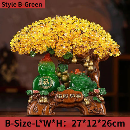 Zhaocai Golden Toad Decoration Yellow Crystal Zhaocai Tree Store Company Relocation Opening Gift Living Room Decoration