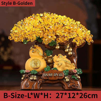 Zhaocai Golden Toad Decoration Yellow Crystal Zhaocai Tree Store Company Relocation Opening Gift Living Room Decoration