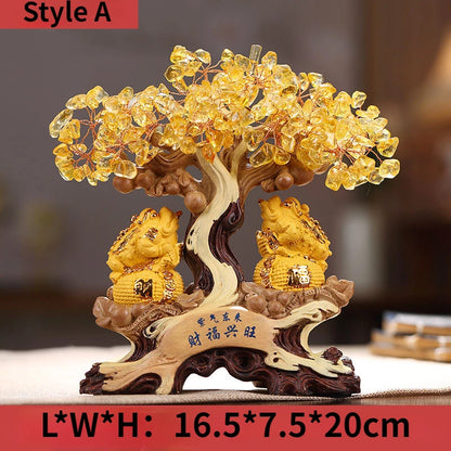 Zhaocai Golden Toad Decoration Yellow Crystal Zhaocai Tree Store Company Relocation Opening Gift Living Room Decoration