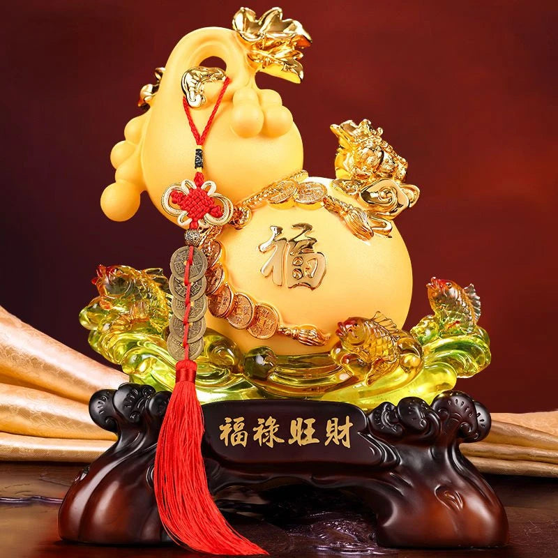 Zhaocai Golden Toad Gourd Decoration Living Room Wine Cabinet Foyer TV Cabinet Decor Relocation Opening Gift  Ornaments