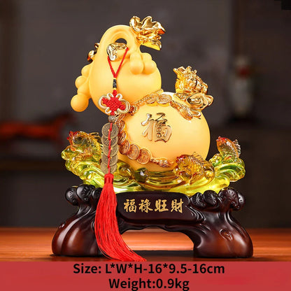 Zhaocai Golden Toad Gourd Decoration Living Room Wine Cabinet Foyer TV Cabinet Decor Relocation Opening Gift  Ornaments