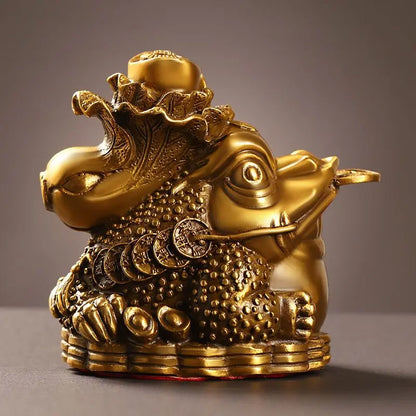 Zhaocai Golden Toad Ornaments Made of All Copper and Decorated with Baicaichan Household Office and Store Decorations