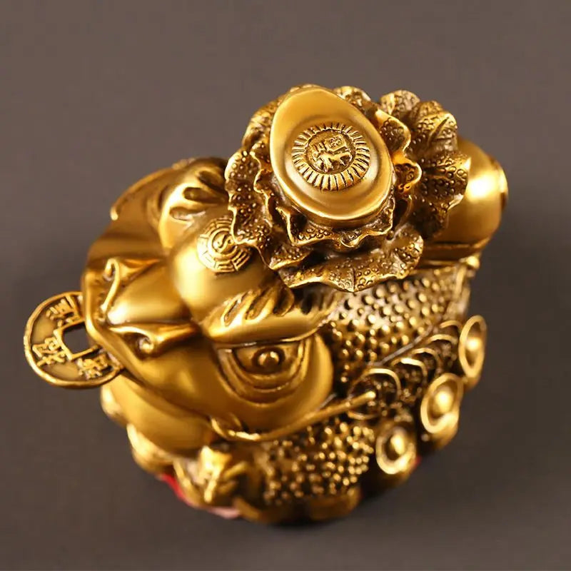 Zhaocai Golden Toad Ornaments Made of All Copper and Decorated with Baicaichan Household Office and Store Decorations