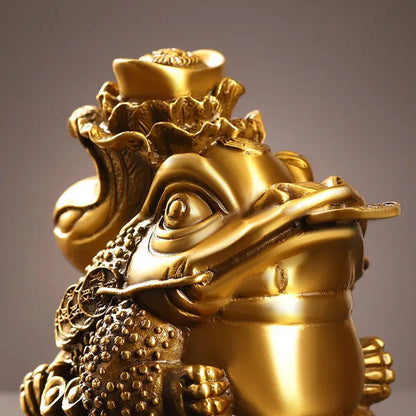 Zhaocai Golden Toad Ornaments Made of All Copper and Decorated with Baicaichan Household Office and Store Decorations