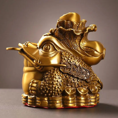 Zhaocai Golden Toad Ornaments Made of All Copper and Decorated with Baicaichan Household Office and Store Decorations