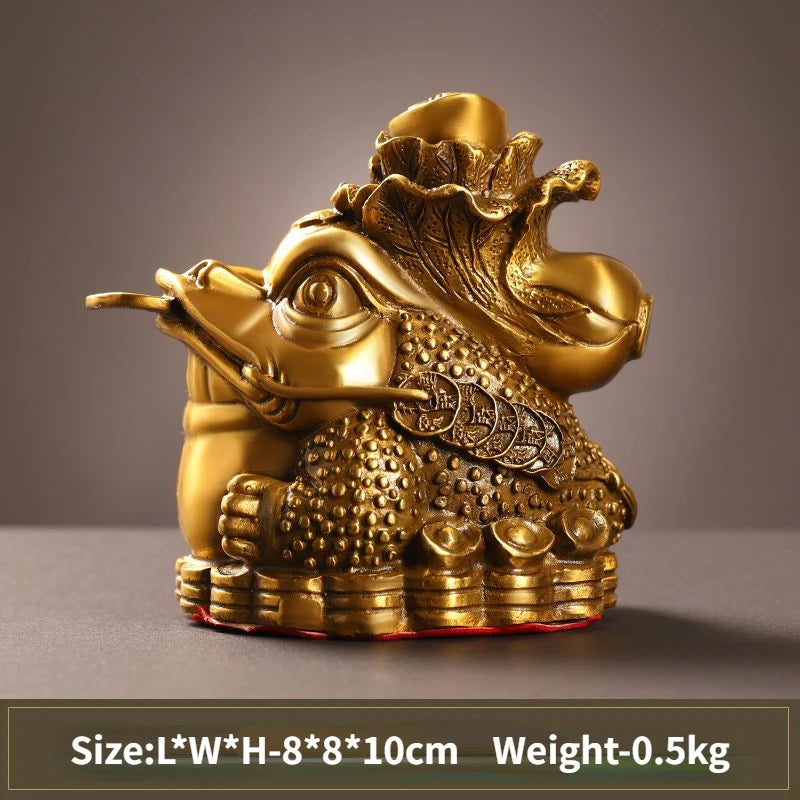 Zhaocai Golden Toad Ornaments Made of All Copper and Decorated with Baicaichan Household Office and Store Decorations