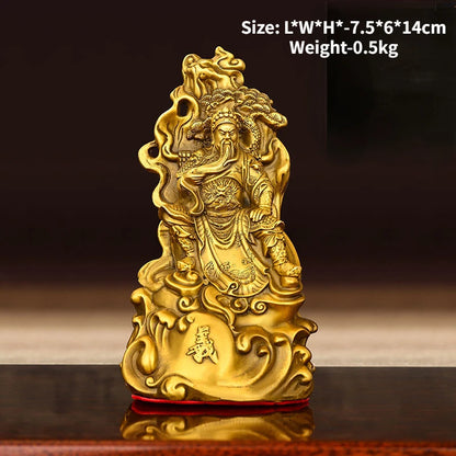 Zhaocai Guangong Wealth God Statue Pure Copper Ornaments  Bronze Statue of Wu Caishen Guan Er Ye Living Room Office Home Decor