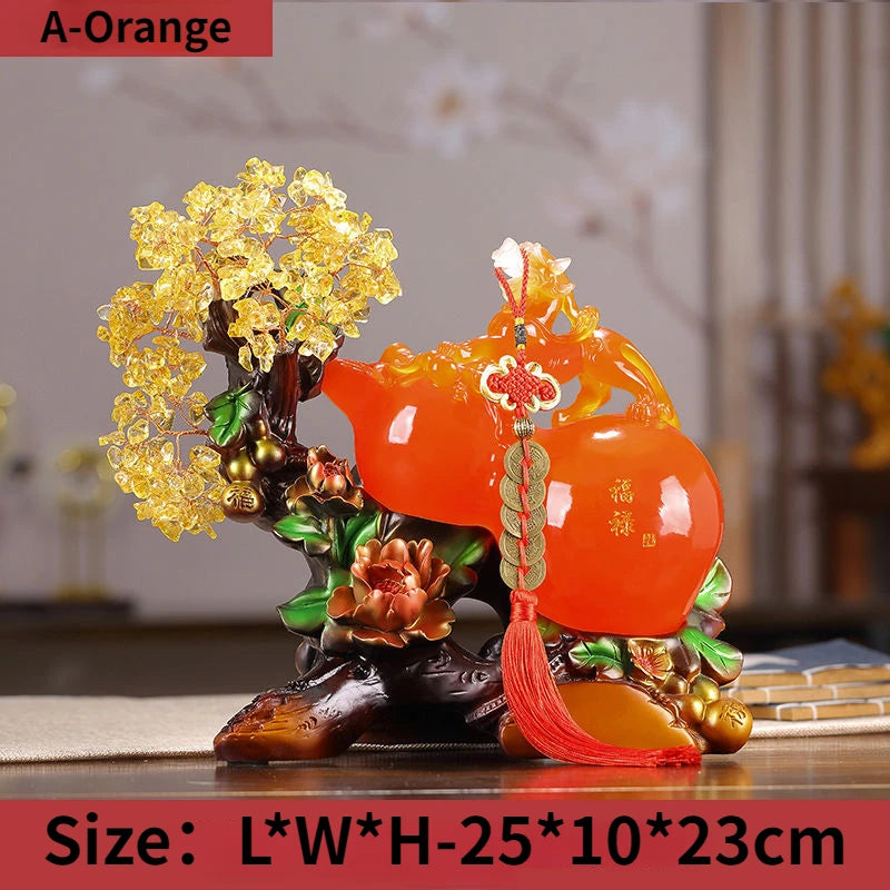 Zhaocai Hulu Pixiu Crystal Decoration Crafts Home Furnishing Office Living Room Wine Cabinet Decoration Decoration