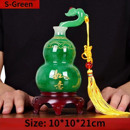 Zhaocai Jade Gourd Decoration Large Craft Pair of Feng Shui, Living Room, Wine Rack, and Xuan Guan Home Creative Decoration