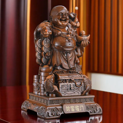 Zhaocai Maitreya Buddha Ornament with A Big Belly Smiling Buddha Attracting Wealth Buddha Statue Living Room Entrance Ornaments