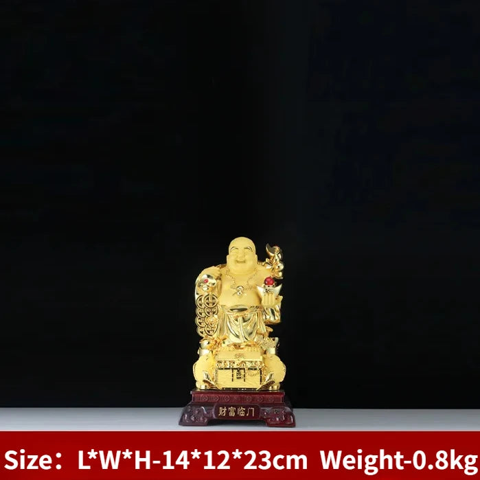 Zhaocai Maitreya Buddha Ornament with A Big Belly Smiling Buddha Attracting Wealth Buddha Statue Living Room Entrance Ornaments