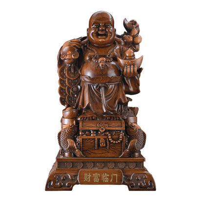 Zhaocai Maitreya Buddha Ornament with A Big Belly Smiling Buddha Attracting Wealth Buddha Statue Living Room Entrance Ornaments