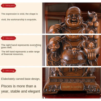 Zhaocai Maitreya Buddha Ornament with A Big Belly Smiling Buddha Attracting Wealth Buddha Statue Living Room Entrance Ornaments