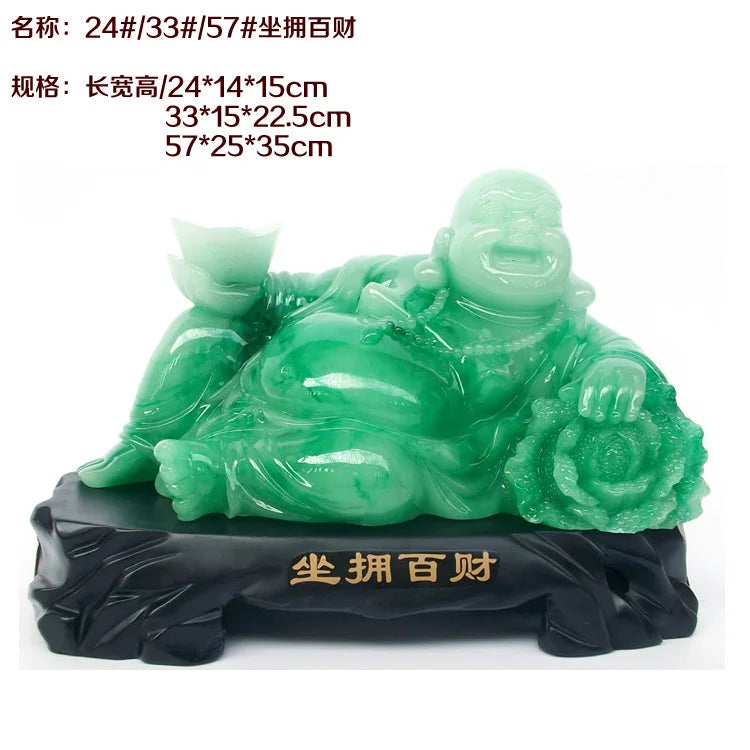 Zhaocai Maitreya Buddha Ornaments Opening Gifts Feng Shui Home Living Room Accessories Jade Buddha  budda  home decoration