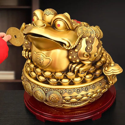 Zhaocai Pure Copper Ornament Treasure Bowl Shop Opened Three Legged Seven Star Golden Toad Decoration Wealth Absorption