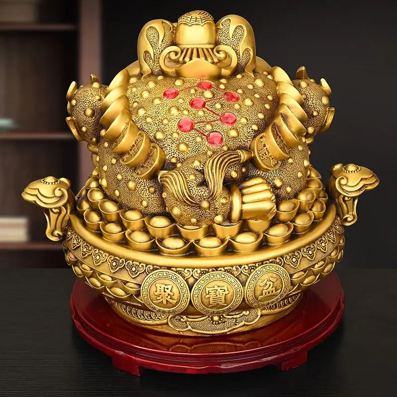 Zhaocai Pure Copper Ornament Treasure Bowl Shop Opened Three Legged Seven Star Golden Toad Decoration Wealth Absorption