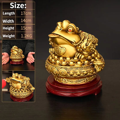 Zhaocai Pure Copper Ornament Treasure Bowl Shop Opened Three Legged Seven Star Golden Toad Decoration Wealth Absorption