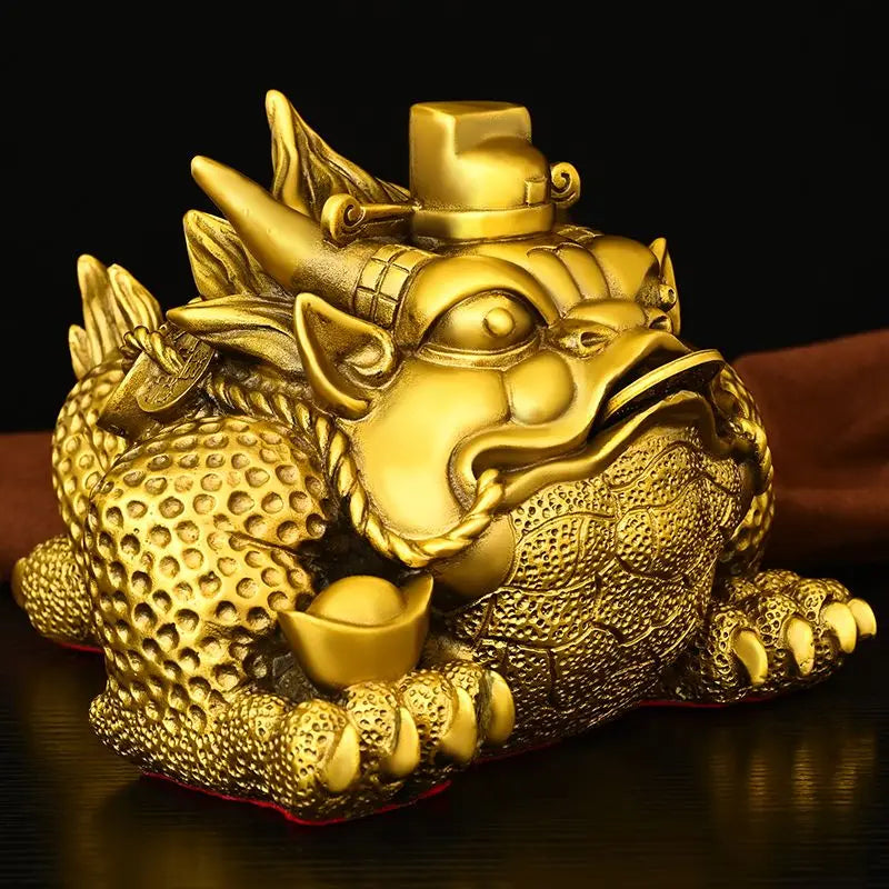 Zhaocai Pure Copper Overlord Gold Toad Ornament From Eight Directions To Wealth Three Legged Toad Living Room Decoration