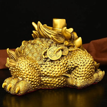 Zhaocai Pure Copper Overlord Gold Toad Ornament From Eight Directions To Wealth Three Legged Toad Living Room Decoration