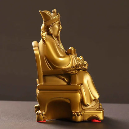 Zhaocai Wealth Attract God of Wealth Ornament All Copper Holder Ruyi Holding Ingot Home Office Decoration Chinese Style