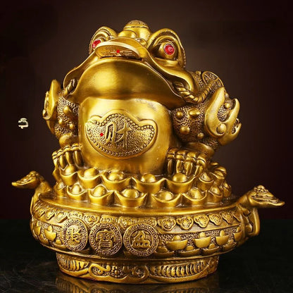 Zhaocai Wealth Attract Ornaments Home Prosperity Treasure Trove Gold All Copper Golden Toad Ornaments Living Room Decorations