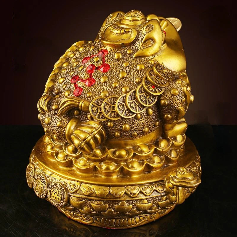 Zhaocai Wealth Attract Ornaments Home Prosperity Treasure Trove Gold All Copper Golden Toad Ornaments Living Room Decorations