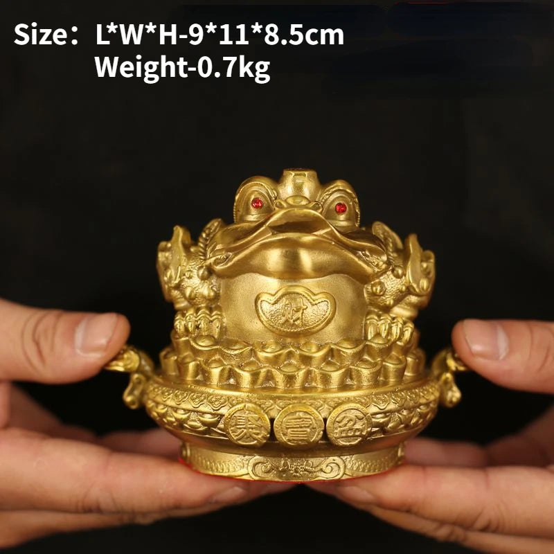 Zhaocai Wealth Attract Ornaments Home Prosperity Treasure Trove Gold All Copper Golden Toad Ornaments Living Room Decorations