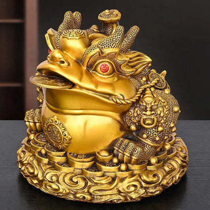 Zhaocai Wealth Attract Pure Copper Gold Toad Ornaments Three Legged Toad Gold Toad Office Living Room Wine Cabinet Decoration