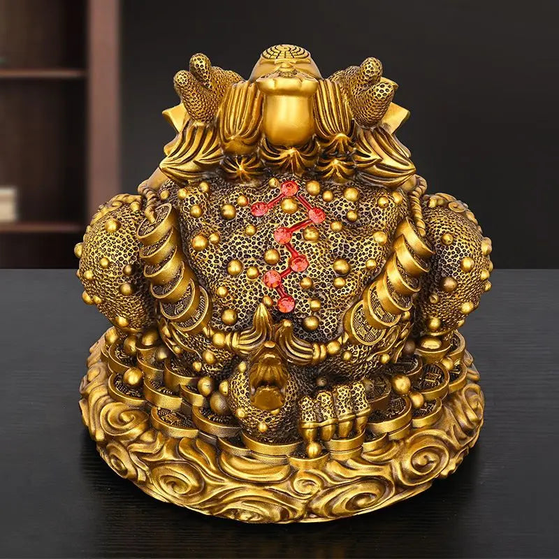 Zhaocai Wealth Attract Pure Copper Gold Toad Ornaments Three Legged Toad Gold Toad Office Living Room Wine Cabinet Decoration