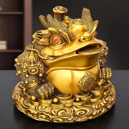 Zhaocai Wealth Attract Pure Copper Gold Toad Ornaments Three Legged Toad Gold Toad Office Living Room Wine Cabinet Decoration