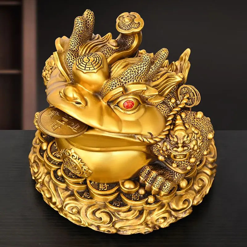 Zhaocai Wealth Attract Pure Copper Gold Toad Ornaments Three Legged Toad Gold Toad Office Living Room Wine Cabinet Decoration