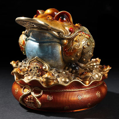 Zhaocai Wealth Comes From All Directions Golden Toad All Copper Wealth Attracting Ornaments Living Room and Office Decoration