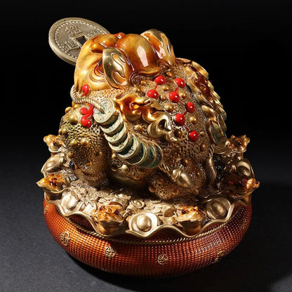 Zhaocai Wealth Comes From All Directions Golden Toad All Copper Wealth Attracting Ornaments Living Room and Office Decoration