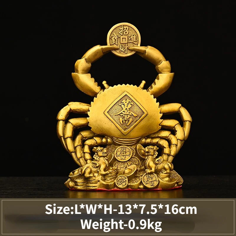 Zhaocai Wealth Crab Ornaments All Copper Hengcai General Bafang Laicai Home Office Desktop Decoration