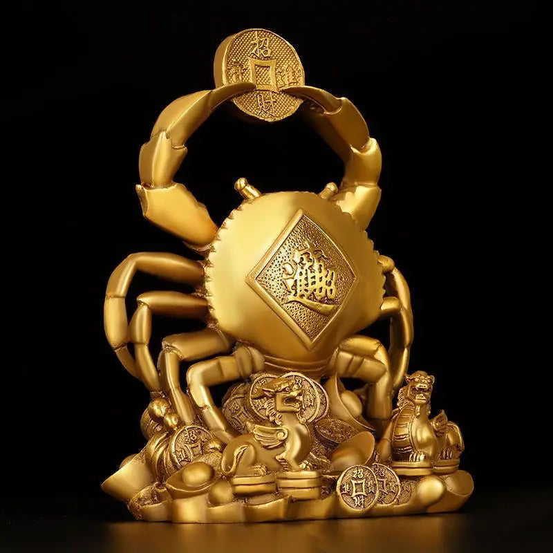 Zhaocai Wealth Crab Ornaments All Copper Hengcai General Bafang Laicai Home Office Desktop Decoration