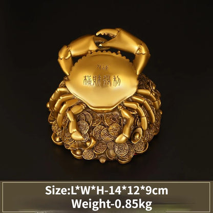 Zhaocai Wealth Crab Ornaments All Copper Hengcai General Bafang Laicai Home Office Desktop Decoration