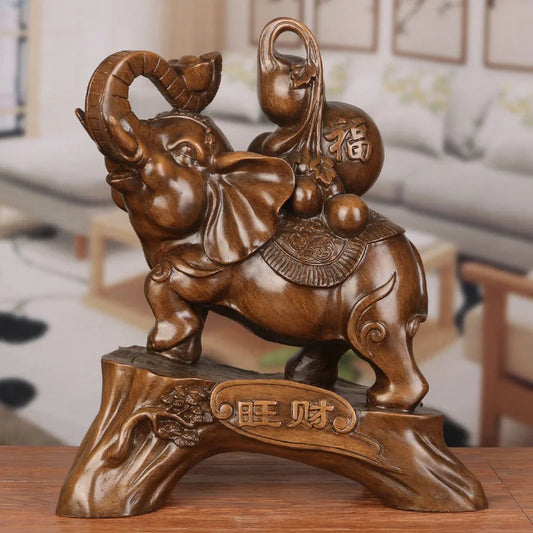 Zhaocai Wealth Elephant Decoration Resin Crafts Home Living Room Office Jewelry Opening Creative Gift