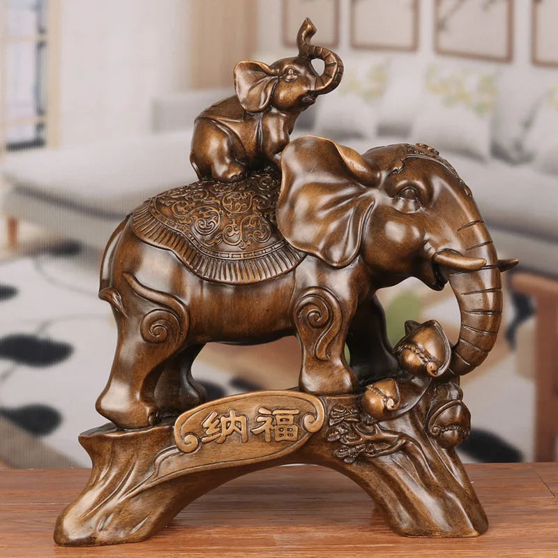 Zhaocai Wealth Elephant Decoration Resin Crafts Home Living Room Office Jewelry Opening Creative Gift