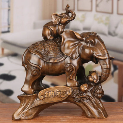 Zhaocai Wealth Elephant Decoration Resin Crafts Home Living Room Office Jewelry Opening Creative Gift