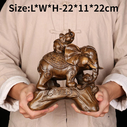 Zhaocai Wealth Elephant Decoration Resin Crafts Home Living Room Office Jewelry Opening Creative Gift