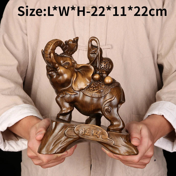 Zhaocai Wealth Elephant Decoration Resin Crafts Home Living Room Office Jewelry Opening Creative Gift